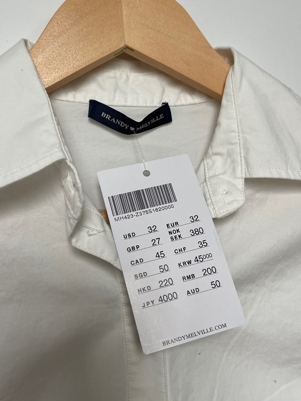 Brandy Melville Cream Button-Front Dress Shirt - Picture 2 of 2